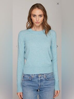 Autumn Cashmere Cropped Crew W/ Reversed Seams in Pink Size S